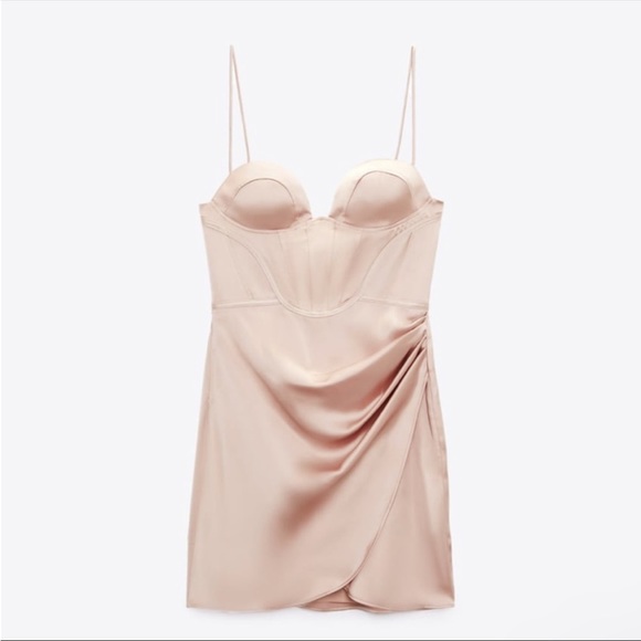 Zara Satin Effect Corset Dress NWT - Picture 2 of 3